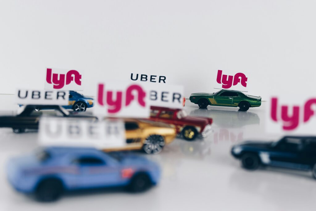 lyft and uber cars